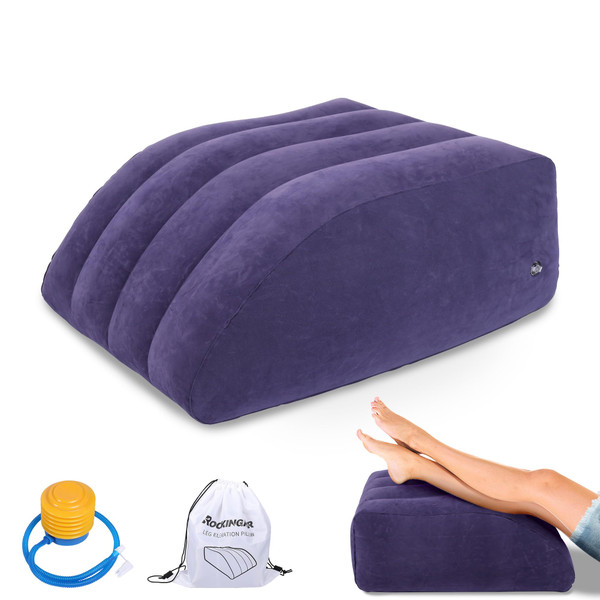 Leg Elevation Pillow, Inflatable Wedge Pillows for Sleeping, Knee Pillow for Legs Relax Muscles and Comfort Reduce Swelling,Injury,Recovery