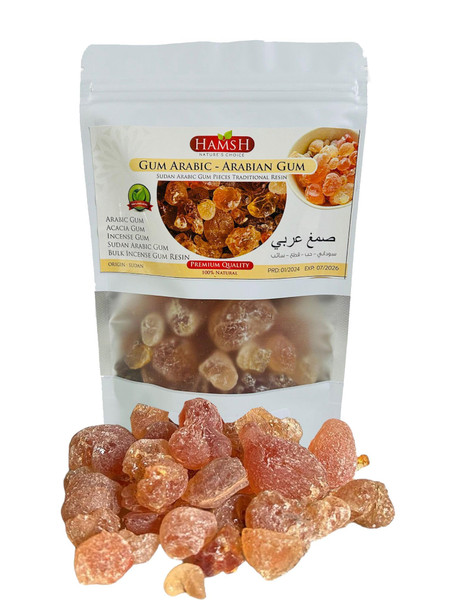 Gum Arabic Chunks – Premium Natural Acacia Resin – 100% Pure & Raw – For Crafts, DIY, Art, Incense Use – Non-GMO, No Additives – 4 oz (0.25 lb)