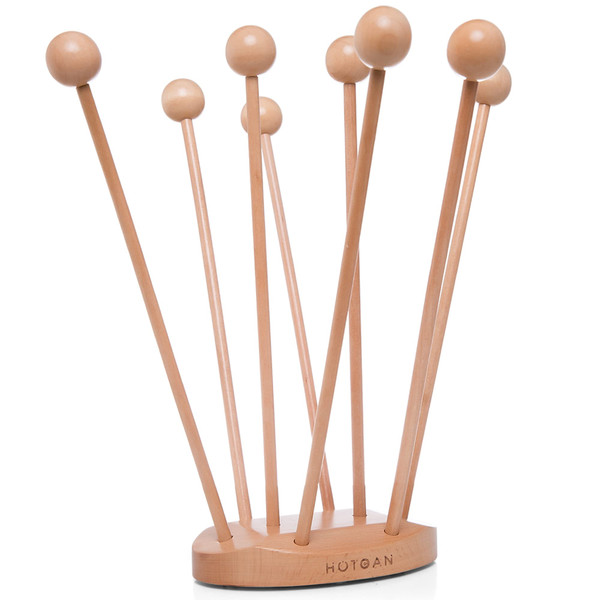 HOTCAN Beech Wood Plastic Bag Drying Rack - Reusable Bag & Bottle Dryer, Space-Saving Design for Kitchen, Easily Assembled and Disassembled for Storage