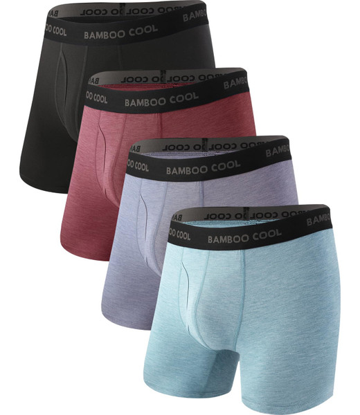 BAMBOO COOL Men's Ultra Breathable Underwear,No Riding Up Boxer Briefs with ComfortFlexible Waistband,Multipack BAMBOO COOL Men's Ultra Breathable Underwear,No Riding Up Boxer Briefs with ComfortFlexible Waistband,Multipack