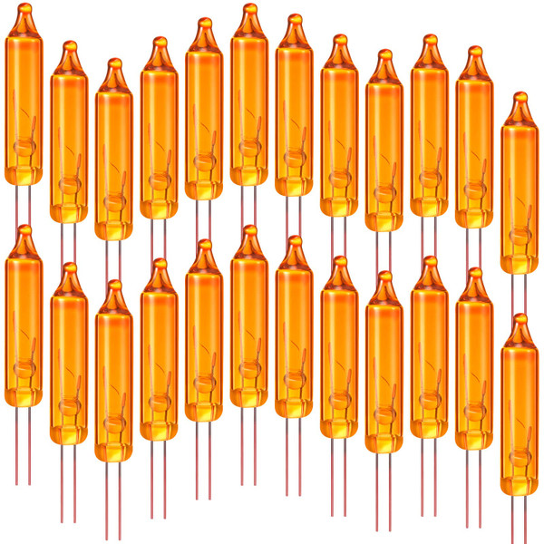 Mudder 100 Count 2.5V Christmas 50/100/150/200 Count Mini Incandescent Wire String Lights Replacement Bulbs Indoor Outdoor Christmas Lights Decorations for Home Xmas Tree (Orange)