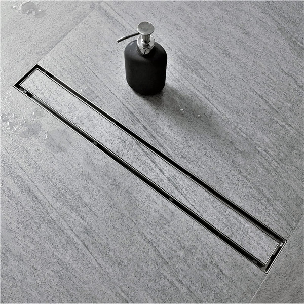 Neodrain 54-Inch Linear Shower Drain with Tile Insert Grate, Brushed 304 Stainless Steel Linear Drain, Rectangle Shower Floor Drain with Leveling Feet, Hair Strainer