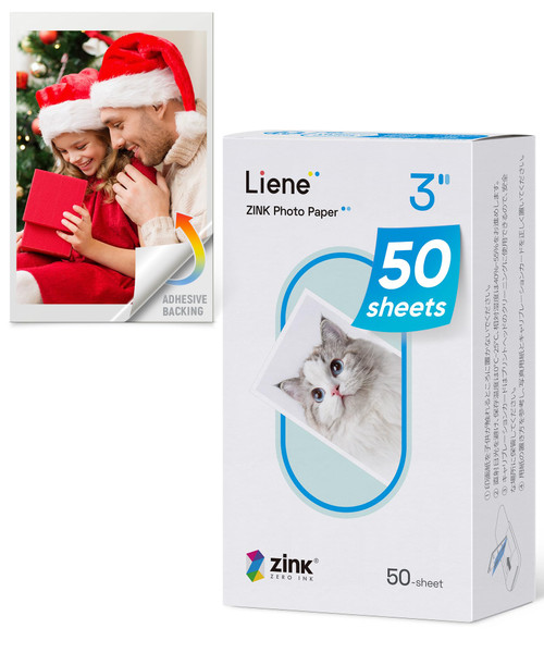 Liene Zink Photo Paper 2x3″ 50 Sheets, Premium Photo Printer Paper w/Adhesive Back, Waterproof, Smudge Proof, Tear Proof, Instant Photo Paper Compatible w/Liene 2x3″ Photo Printer Scrapbook