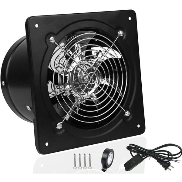 ACEDUROBLA 4 inch Exhaust Fan Metal Iron Ventilation Extractor, Silence with Anti-backflow Check Valve Window and Wall Mount Vent Fans for Home Office Kitchen Bathroom Grow Tent Garage