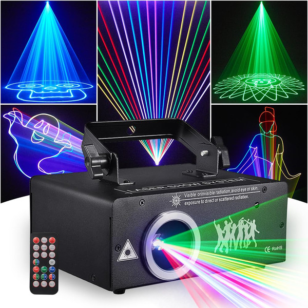 Olaalite 3D Stage Party Lazer Light RGB Full Color with DMX512, Music Sound & Remote Control, Great for Party Disco Lights Bar Club DJ & Stage Lighting, OL-A003 Olaalite 3D Stage Party Lazer Light RGB Full Color with DMX512, Music Sound & Remote Control, Great for Party Disco Lights Bar Club DJ & Stage Lighting, OL-A003