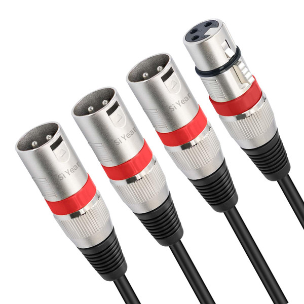 SiYear XLR Splitter Cable 3 Way - 1 XLR Female to 3 Male Patch Y Cable Balanced Microphone Splitter 3 in 1 Cord Audio Adapter (60cm/2FT)