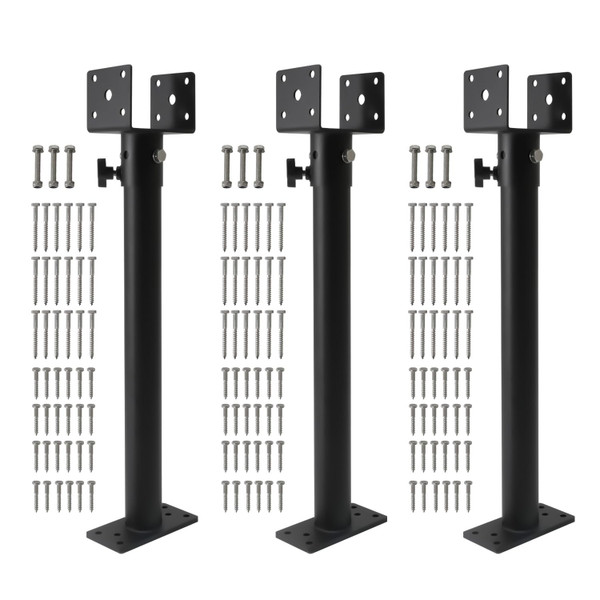 3Pack 3.6" Saddle Roof Riser for Patio Pergola, 18-1/4 Inches High, Pergola Roofs Riser Beam Brackets, Adjustable Roof Riser Hardware for Patio Pergolas, Black Finish (Metal)