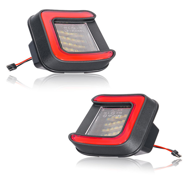 Mynoway LED License Plate Light Tag Lights Compatible with 2003-2018 RAM 1500 2500 3500 Pickup Truck,Clear Lens Red LEDs,Rear Tag Lamp Replacement,2 PCS