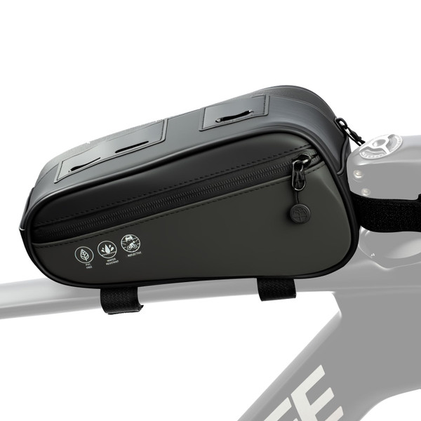 OFFBONDAGE Bike Frame Triangle Bag, 1.2L Water-Resistant Top Tube Bag with Dual Side Pockets, Reflective Cycling Storage Pouch, Multi-Angle Mount for Road, MTB, and Ebike Accessories