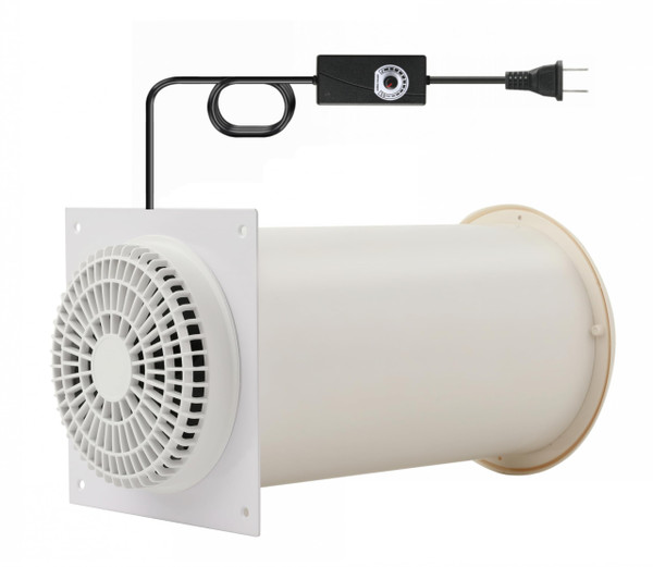 MEOZRI Through-the-Wall Ventilation Fan Exhaust Fan White Cover 6-inch Diameter Vent with 11.8 inch Length 180 CFM
