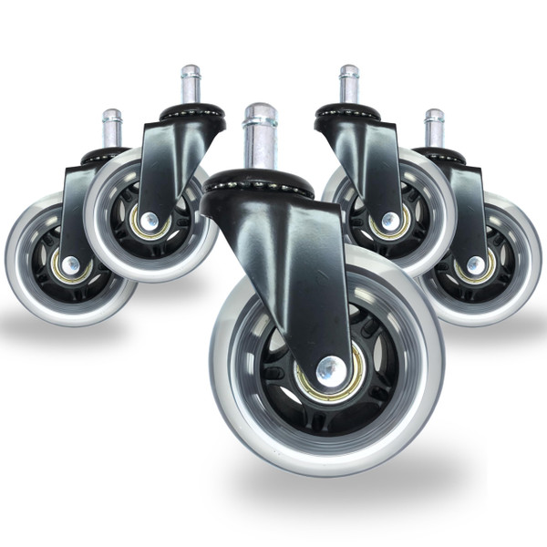 ALTRA Office Chair Wheel Casters, 3-Inch Roller-Blade Type Wheels, Set of 5. Ultra Smooth Rolling, Heavy Duty, Non-Marking.
