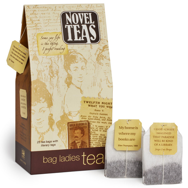 Novel Teas Book Lover's Tea contains 25 teabags individually tagged with literary quotes from the world over, made with the finest English Breakfast tea, for the book lover