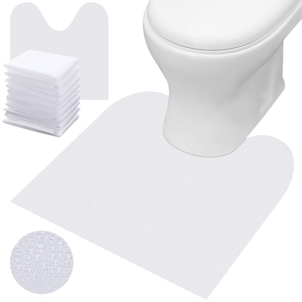 Drydiet 25 Pieces Disposable Toilet Mats 24 x 24 Inches Toilet Floor Protector from Urine Absorbent Non-Slip White Mat Base U Shaped Potty Cover Conceal Stains for Children Adult Drydiet 25 Pieces Disposable Toilet Mats 24 x 24 Inches Toilet Floor Protector from Urine Absorbent Non-Slip White Mat Base U Shaped Potty Cover Conceal Stains for Children Adult