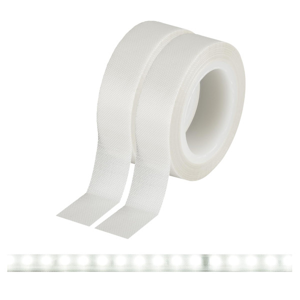 Meking 2PCS LED Light Strip Masking Tape 0.59 in x 32.8 ft Lighting Dimming Cover Sticker Light Soften, White