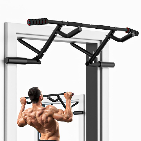ONETWOFIT 2025 Upgrade Multi-Grip Pull Up Bar for Doorway - 460 lbs Heavy Duty Chin-Up Bar for Home Gym Exercise, Door Frame Pull Up Bar for Almost All Doors