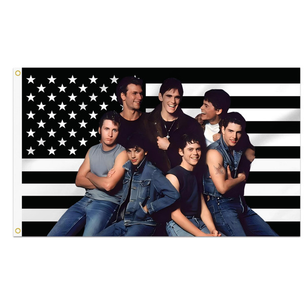 3x5 Foot The Outsiders Decorative Flag with 2 Brass Grommets for Indoor Outdoor, Double Stitched, Wall Hanging Tapestry Room Decor, College Dorm Decorations (BLACK AMERICAN, 3x5 ft)