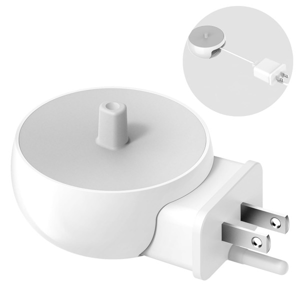 2-in-1 Wall Charger for Oral-B Braun Electric Toothbrush, 3-Port US Plug Charger Base for Oral B Genius Pro Smart Vitality Kids io2 io3 io4 io5 io6 Serie, IPX5, White