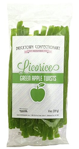 Green Apple Licorice Twists - Fat-Free Old Fashioned Gourmet Green Apple Licorice Candy - Soft & Chewy Texture with Bold Fresh Flavor - Licorice Candy - (8 oz)