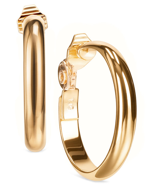 Anne Klein Classics Gold-Tone Wide Hoop Clip-On Earrings