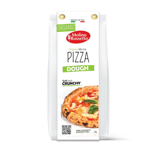 Molino Rossetto Organic Pizza Dough Mix - Gourmet Crust Mix for a Perfect Homemade Pizza - Also Good For Breadsticks, Flatbread, or Calzones 17.6 oz (500 g) - (Pack of 1)