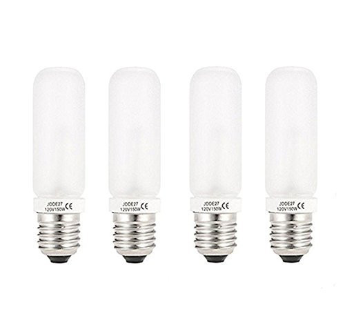 Vstar JDD Type 150W 110-130V Frosted Halogen Light Bulb, Replacement Modeling Bulb for Photo Studio Strobe Lighting,Pack of 4