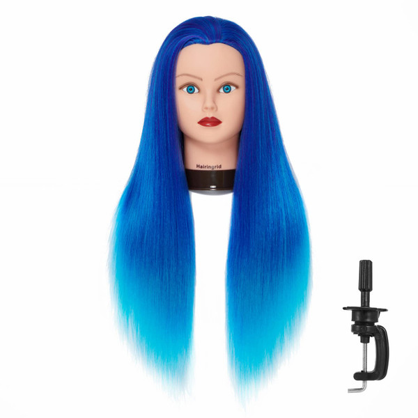 Hairingrid 26"-28" Mannequin Head Hair Styling Training Head Manikin Cosmetology Doll Head Synthetic Fiber Hair and Free Clamp Holder (R71919WD0320) Hairingrid 26"-28" Mannequin Head Hair Styling Training Head Manikin Cosmetology Doll Head Synthetic Fiber Hair and Free Clamp Holder (R71919WD0320)