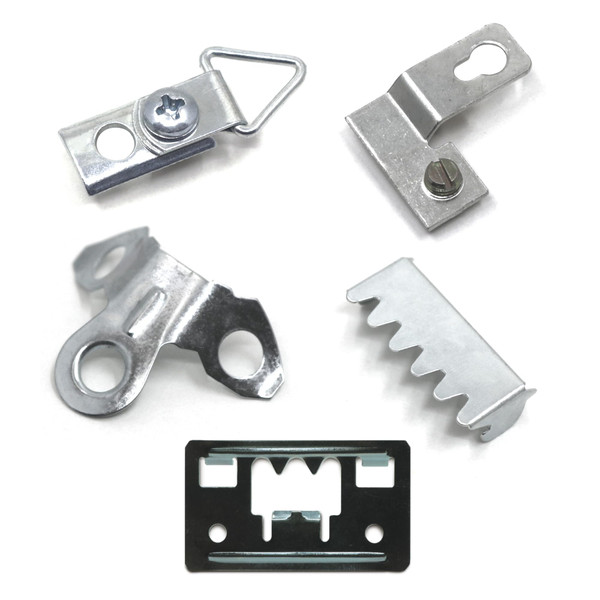 Metal Frame Hangers Variety Pack - 50 Pack - Mounting Hardware Kit Includes 6 Types - Compatible with Standard Profile 11 Metal Frames with Aluminum Channel - Hangs 30 Frames