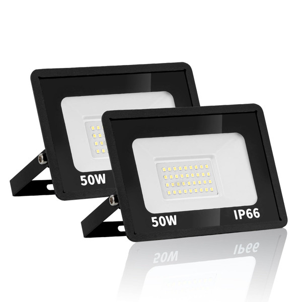 Yaaluoney 2 Pack 50W LED Flood Light Outdoor, IP66 Waterproof Exterior Security Lights, Super Bright LED Work Light, 6500K Daylight White Outside Floodlights for Playground Yard Stadium Lawn Yaaluoney 2 Pack 50W LED Flood Light Outdoor, IP66 Waterproof Exterior Security Lights, Super Bright LED Work Light, 6500K Daylight White Outside Floodlights for Playground Yard Stadium Lawn