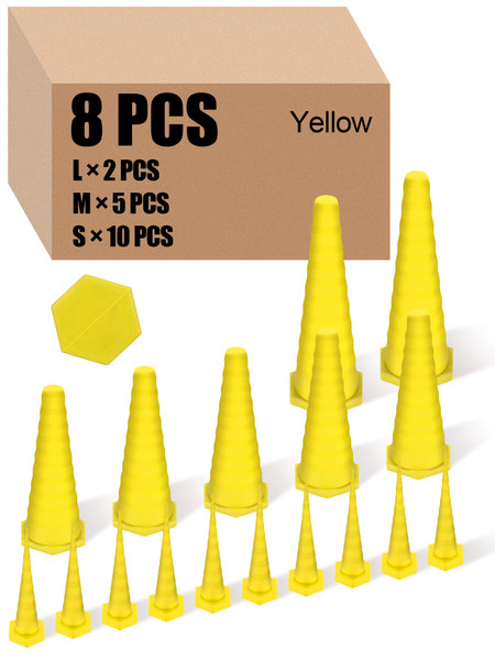 Innconee Hydraulic Oil Service Plugs Large Medium Small Sizes Multi Pack Rubber Drip Proof Hose Plugs Industrial Hydraulic Kit for Irrigation, 3 Sizes(17 Pcs,Yellow)