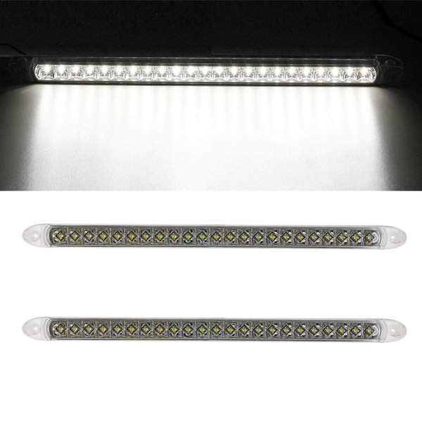 Partsam 2-Pack White LED Tail Light Bars - 17" 23 LEDs Surface Mount Reverse Backup Reverse Light Bar, Waterproof [DOT Compliant] for Trucks Trailers SUVs