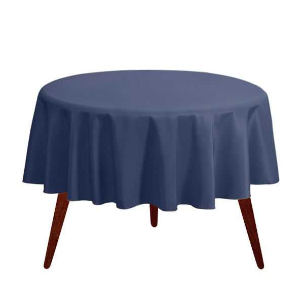 Gee Di Moda Round Tablecloth - 70 Inch Navy Blue Round Table Cloth for 24 to 48 Inch Round Tables - Heavy Duty Washable Fabric - for Buffet Table, Holiday Party, Dinner, Wedding & Baby Shower