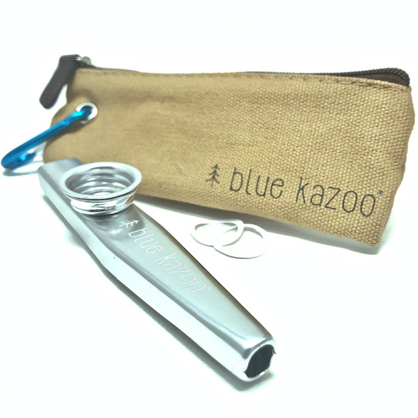 The Original Blue Kazoo – Aluminum Musical Instrument – Ultralight Backpacking Kazoo with Canvas Bag & Carabiner – Easy to Carry – Fun Camping Essentials & Gift for All Ages