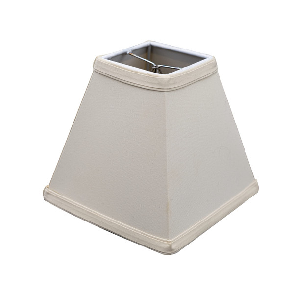 Upgradelights Eggshell Silk Square Mission Style Nickel Clip On Chandelier Lampshade (Eggshell)