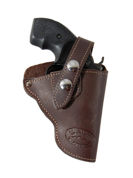 Barsony Brown Leather OW Holster for Snub Nose 2" 22 38 357 41 Revolvers (Kimber K6S, Right)