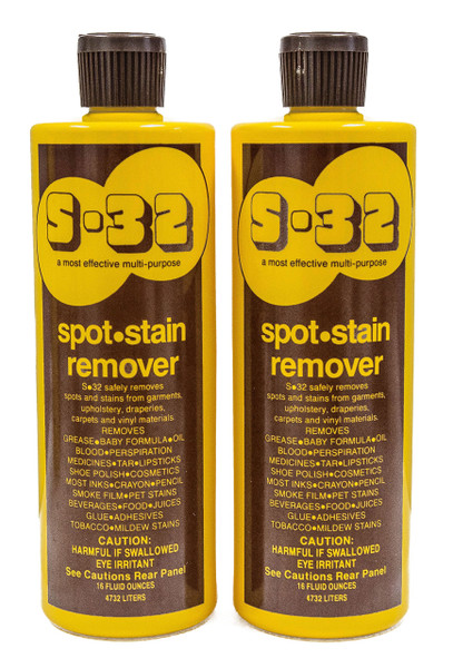 S-32 Spot Stain Remover, Safely Removes Stubborn Spots and Stains, Commercial Use, Household Needs, 15.2 Ounces, 2 Pack