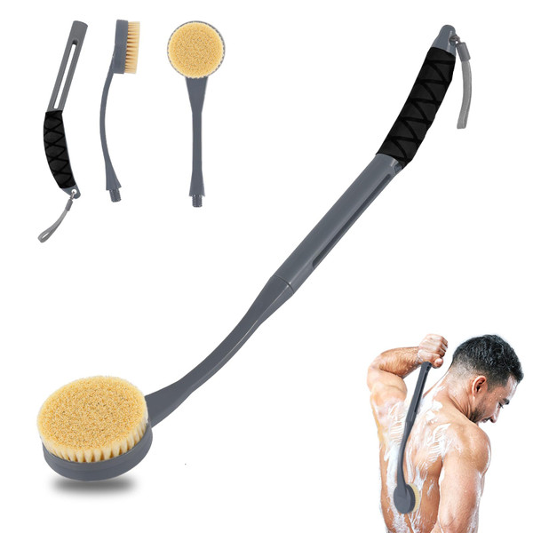 Back Scrubber for Shower,20.5" Long Handle Shower Brush for Body for Deep Clean,Back Brush for Shower for Men Women(Grey) Back Scrubber for Shower,20.5" Long Handle Shower Brush for Body for Deep Clean,Back Brush for Shower for Men Women(Grey)
