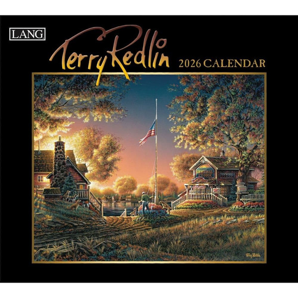 Lang Terry Redlin 2026 Wall Calendar – 12-Month Calendar with Stapled Binding, Linen-Embossed Americana Art by Terry Redlin, 13.4" × 12"