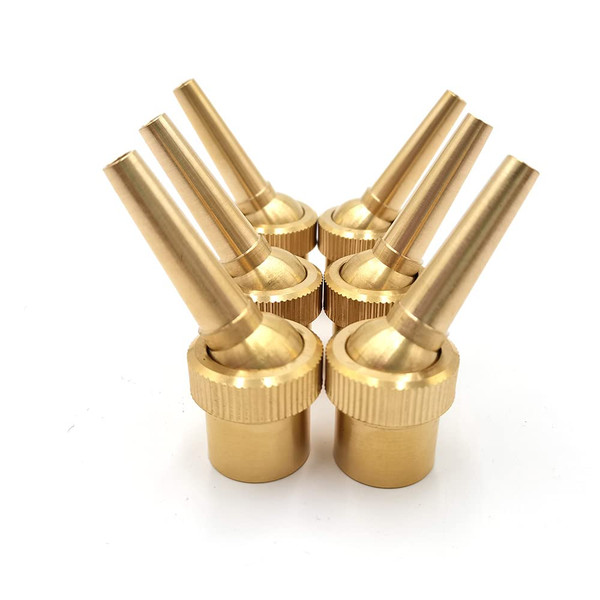 QLLUCKLY 6pcs 1/2" DN15 Brass Fountain Nozzle Adjustable Direction Jet Water Spray Head for Landscaping Use