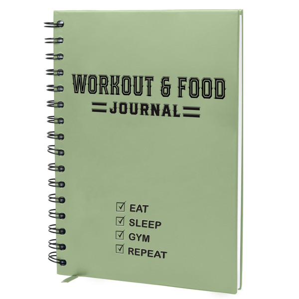 Nextnoid Hardcover Fitness & Food Journal - Workout & Meal Planner Notebook for Men & Women - A5 Sturdy Food Log Journal to Track Diet, Gym & Home Workouts - Green