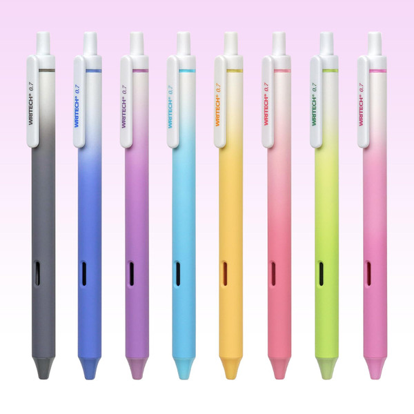 WRITECH Gel Pens Fine Point: Retractable Assorted Color Ink Pen Smooth Writing 8ct Multi Colored 0.7mm Medium Point for Journaling Coloring No Bleed & Smudge & Smear Gradient Barrel WRITECH Gel Pens Fine Point: Retractable Assorted Color Ink Pen Smooth Writing 8ct Multi Colored 0.7mm Medium Point for Journaling Coloring No Bleed & Smudge & Smear Gradient Barrel