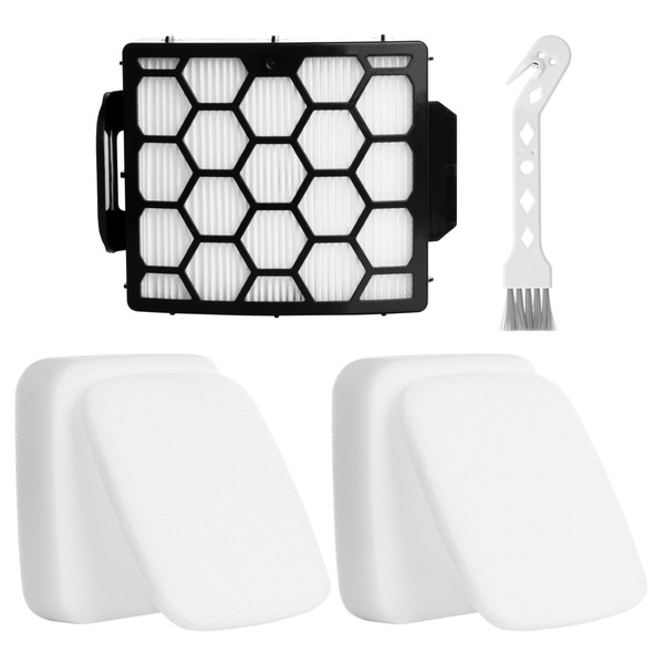 UV900 UV850 Filters Replacement for Shark UV850 UV900 LA490 LA492 Rotator Lift-Away ADV DuoClean PowerFins Upright Vacuum, Compare to Part #XHF320 & XFFK602UKT, 1 HEPA Filter and 2 Foam & Felt Filters