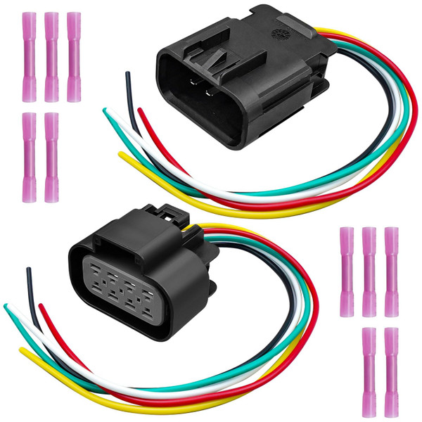 QAGGUM Headlight Connector Harness Compatible with Chevy GMC Sierra Silverado 2014 2015 2016, 5Pin Male and Female Headlight Plug Pigtail