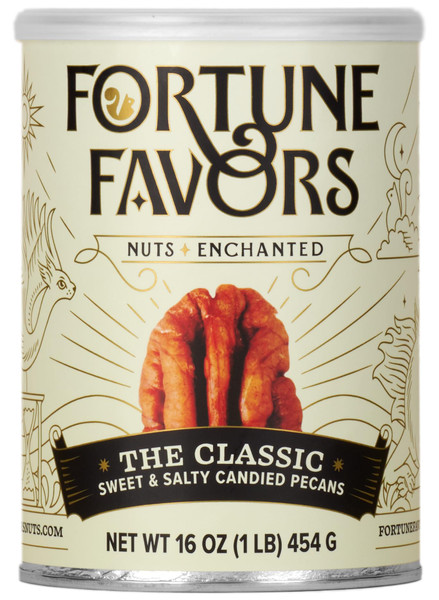 Fortune Favors Candied Pecans, Sweet and Salty Snack, Hand Crafted in Small Batches, USA-Grown (16oz, Classic)