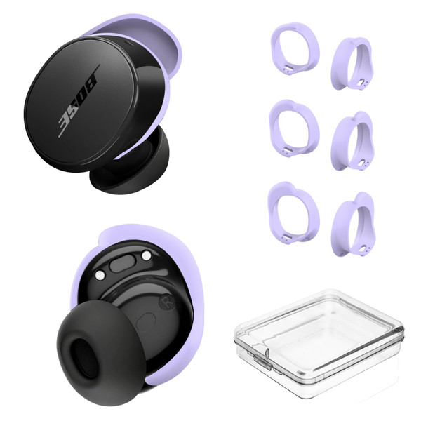 [3 Pairs] Ear Tips Covers for Bose New QuietComfort Earbuds (2024), Silicone Sport Ear Hook Cover Accessories for Bose New QC Earbuds, Anti-Slip Replacement Eartip Fit Kit (S,M,L) (Lilac)