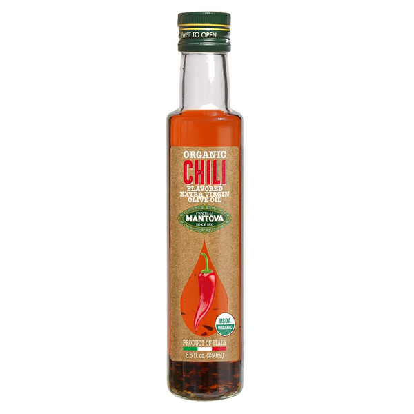 Mantova Organic Chili Flavored Extra Virgin Olive Oil, 8.5 Fl Oz
