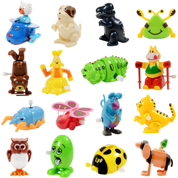 Nunkitoy Wind Up Toy,16 Pack Assorted Clockwork Toy Set(Contents and Color May Vary), Wind Up Animal Party Favors Toy Great Gift for Boys Girls Kids Toddlers