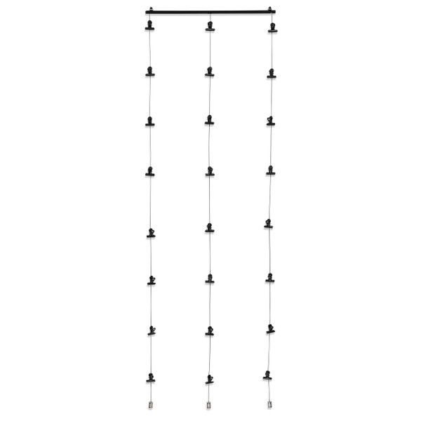 You Have Space WAJER Picture Hanging Kit with 24 Magnetic Clips for Pictures, Polaroids, Kids Crafts and Artwork, Metal Black