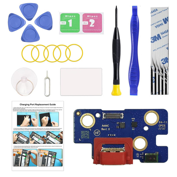 Charging Port Replacement Kit Compatible with Galaxy Tab A8 10.5 2021, Dock Board USB-C Connector for Tab A8 10.5 2021 SM-X200, SM-X205 Tablet, with Instruction & Tools