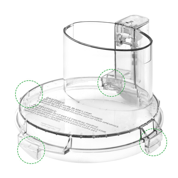 4 Locking Knob DFP-14NWBCT1 Food Processor Replacement Bowl Lid, Compatible with Cuisinart Food Processor DLC-005AGTXT1 Bowl, Suitable for Model DFP-14 (4.45 * 7.6in)