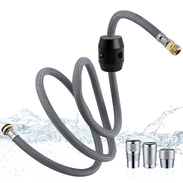 Kitchen Faucet Replacement Hose Compatible for Grohe 48293000 46174000 46092000 with Weight Ball and 3 Connect Adapters, Pull Out Hose Replacement Faucet Parts, Pull Down Hose for Sink 59 Inch